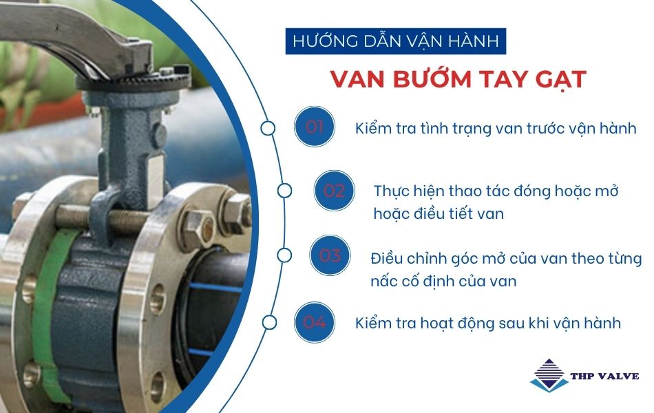 cách vận hành van bướm tay gạt đúng kỹ thuật
