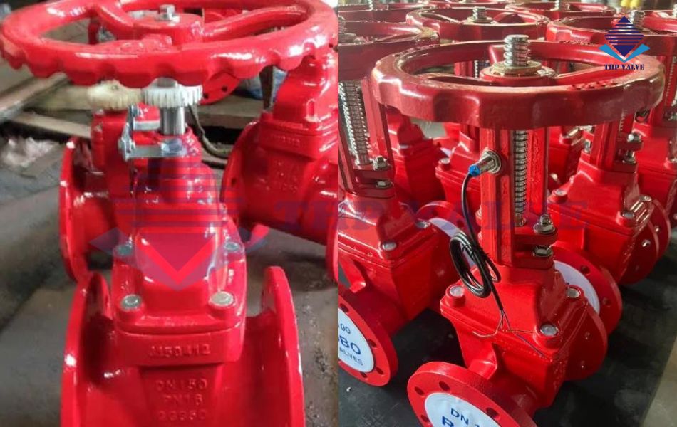 hình ảnh thực tế van cổng tín hiệu điện tại kho tuấn hưng phát valve