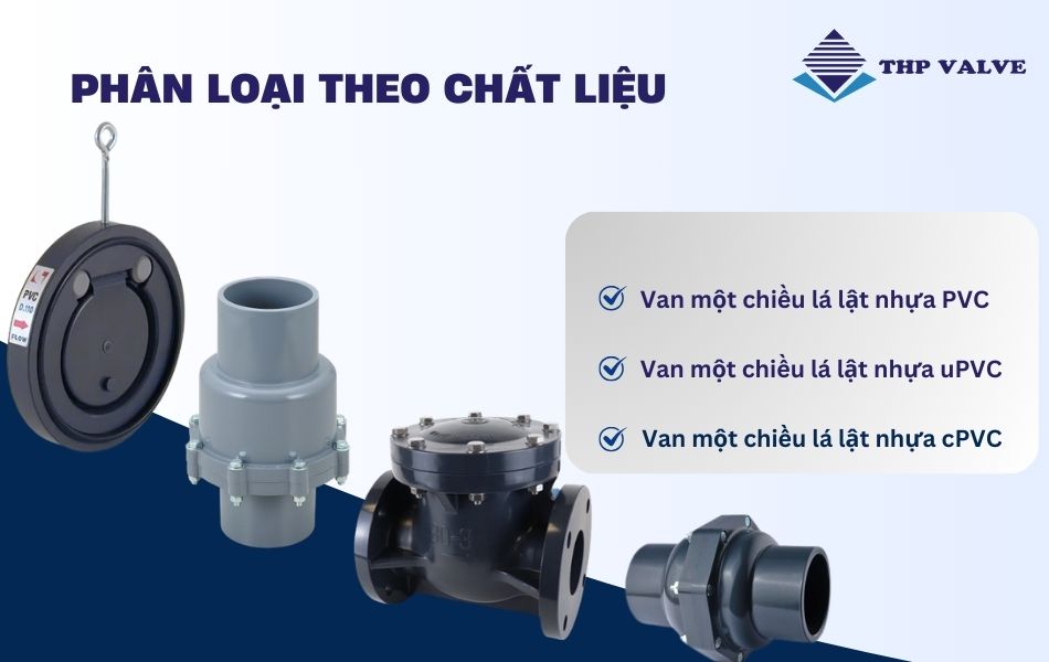phân loại van 1 chiều lá lật nhựa theo chất liệu