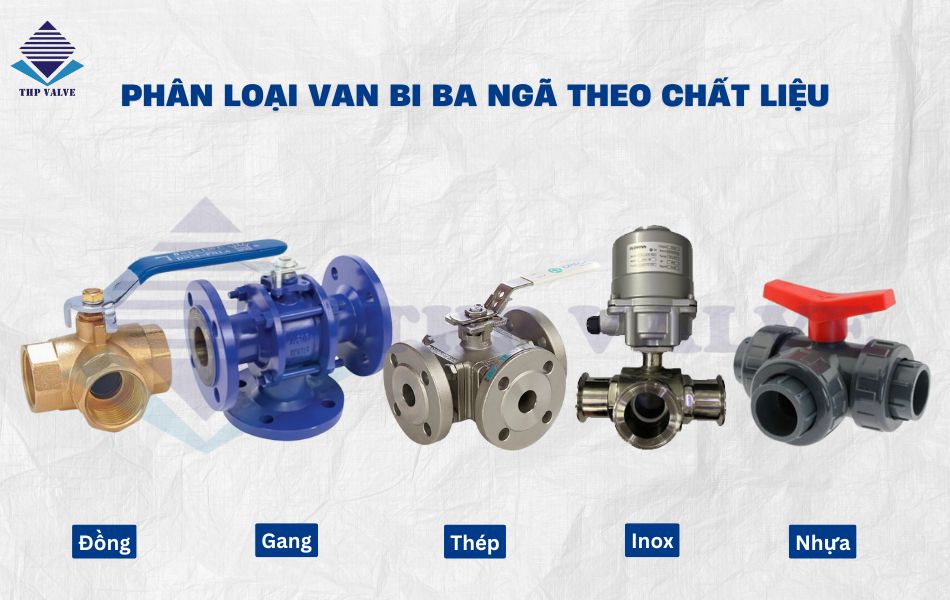 phân loại van bi ba ngã theo chất liệu
