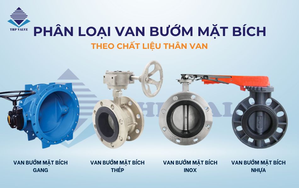 phân loại van bướm mặt bích theo chất liệu