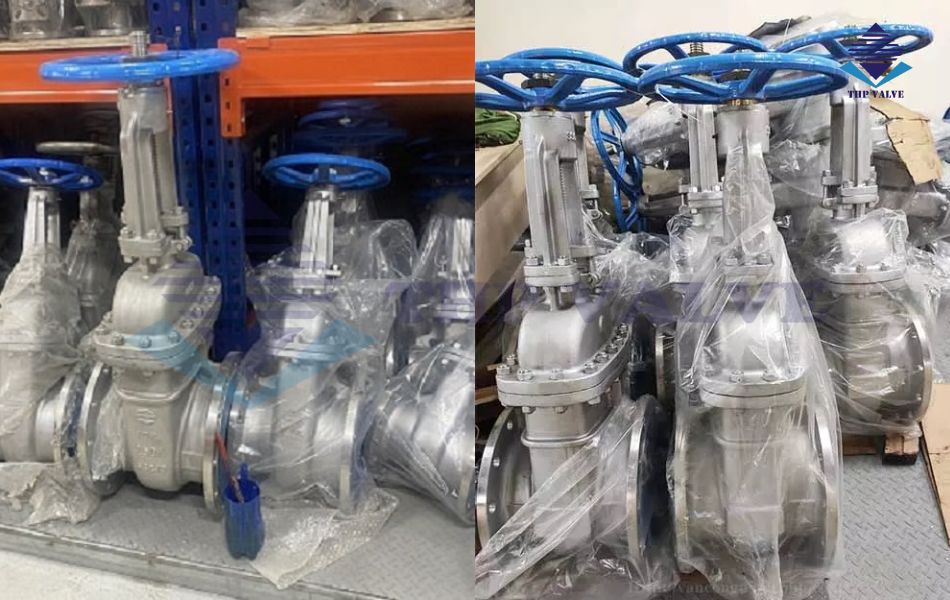 hình ảnh thực tế van cổng inox tại kho tuấn hưng phát valve