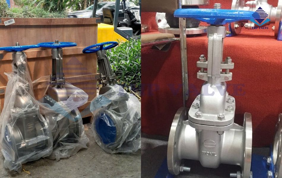 hình ảnh thực tế van cổng inox tại kho tuấn hưng phát valve