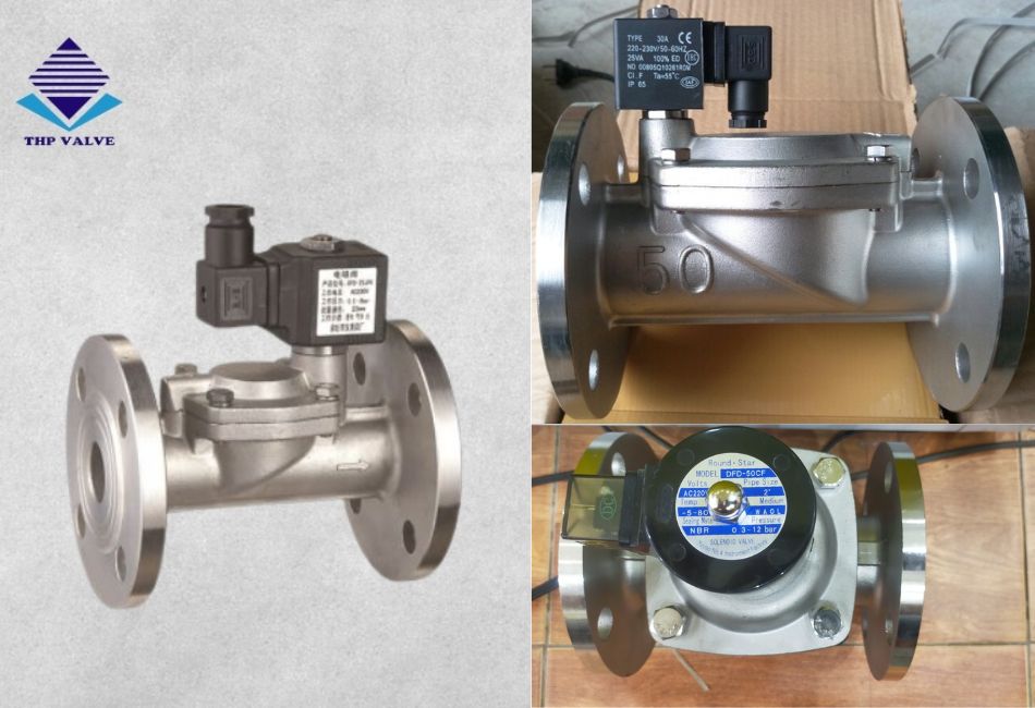 Van điện từ dùng cho hơi lắp bích sẵn hàng tại kho Tuấn Hưng Phát Valve