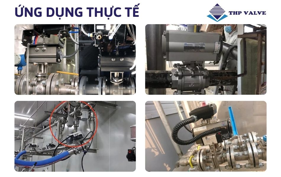ứng dụng thực tế van bi inox điều khiển khí nén đài loan