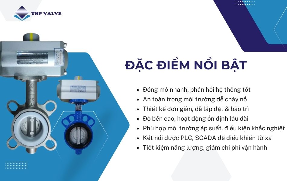 đặc điểm nổi bật van bướm khí nén