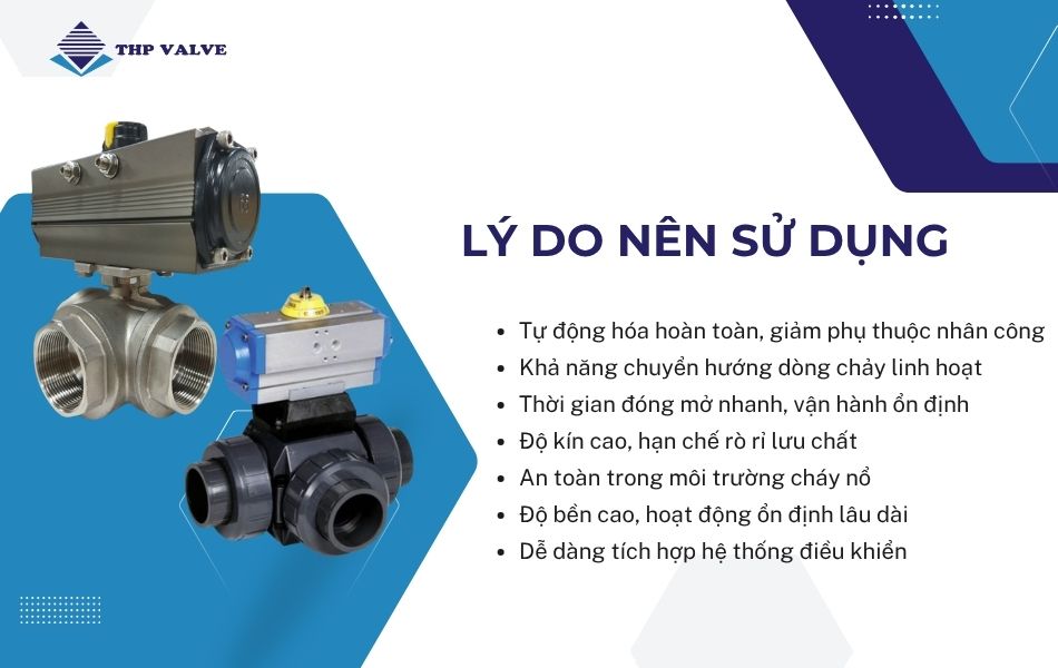lý do nên sử dụng van bi 3 ngã điều khiển khí nén