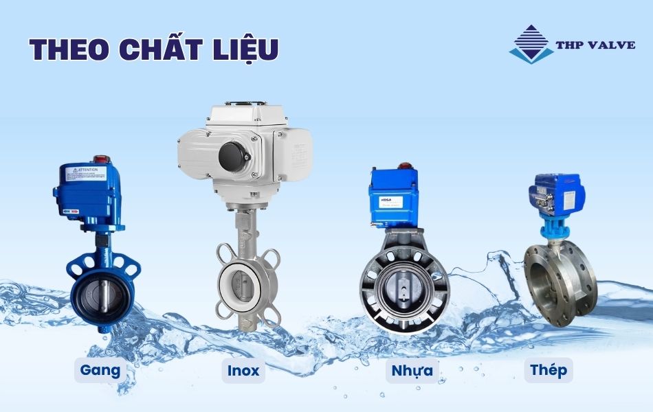 phân loại van bướm điều khiển điện theo chất liệu