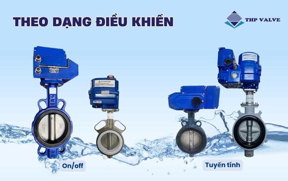 phân loại van bướm điều khiển điện theo dạng điều khiển on/off, tuyến tính