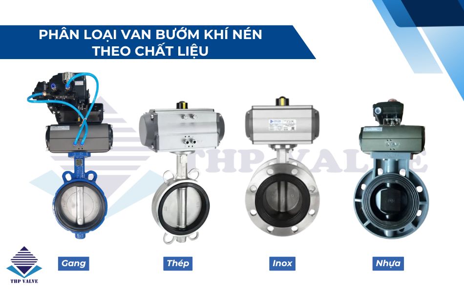 Phân loại van bướm khí nén theo chất liệu