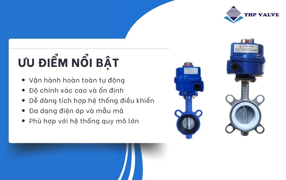 ưu điểm nổi bật van bướm điều khiển điện