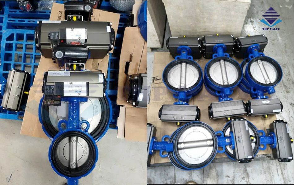 Hình ảnh thực tế van bướm khí nén tại kho luôn được cập nhật trước khi giao đến cho khách hàng