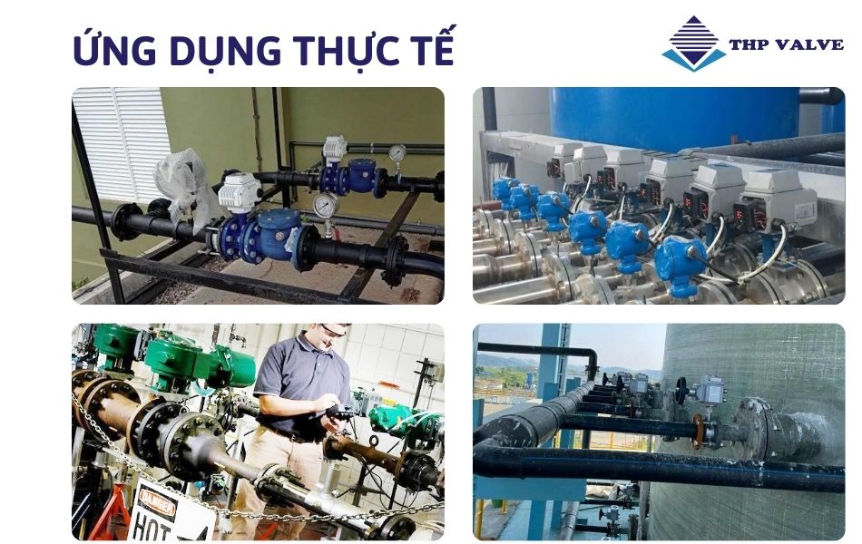 ứng dụng thực tế van bướm điều khiển điện hai mặt bích