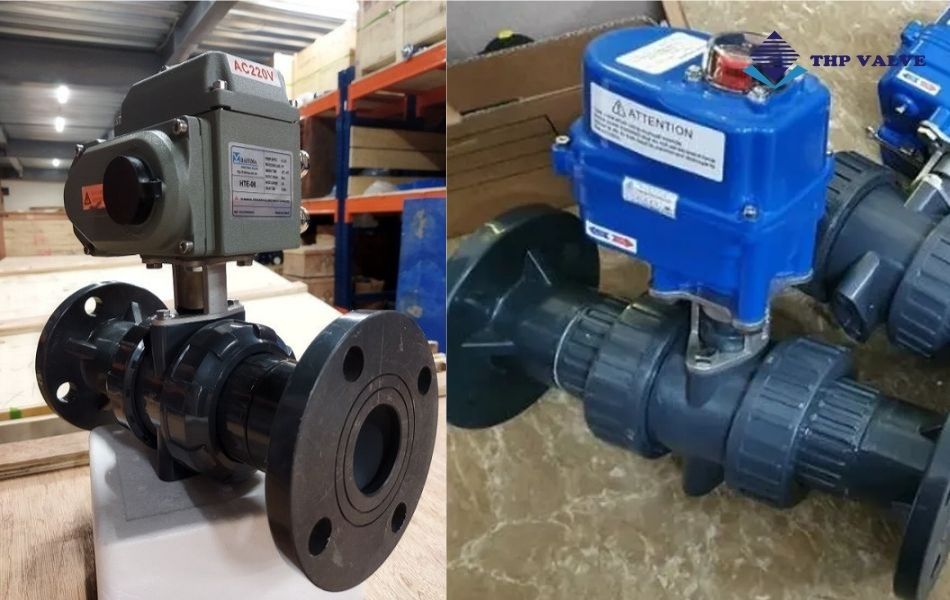 van bi nhựa mặt bích điều khiển điện