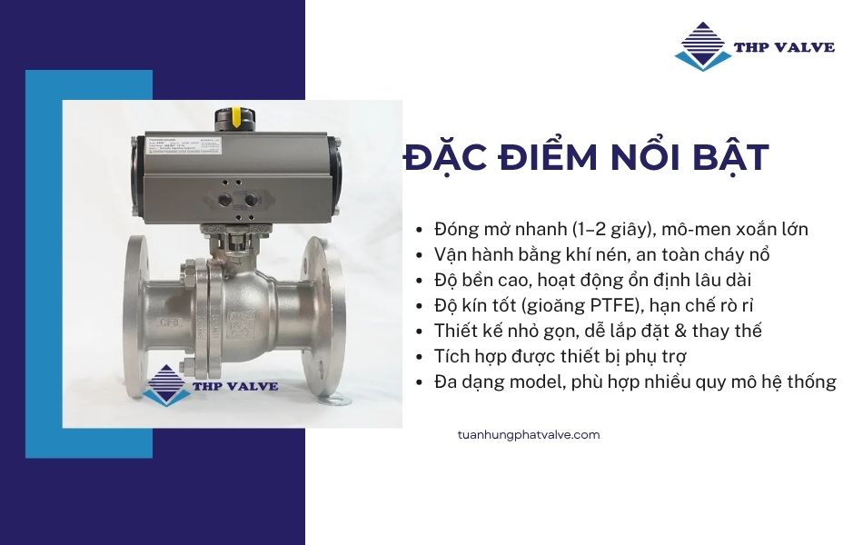 đặc điểm nổi bật của van bi điều khiển khí nén kosaplus