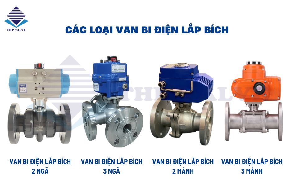 các loại van bi điều khiển điện lắp bích