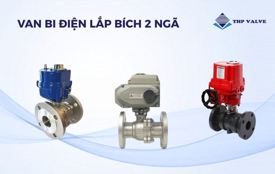 van bi điều khiển điện lắp bích 2 ngã