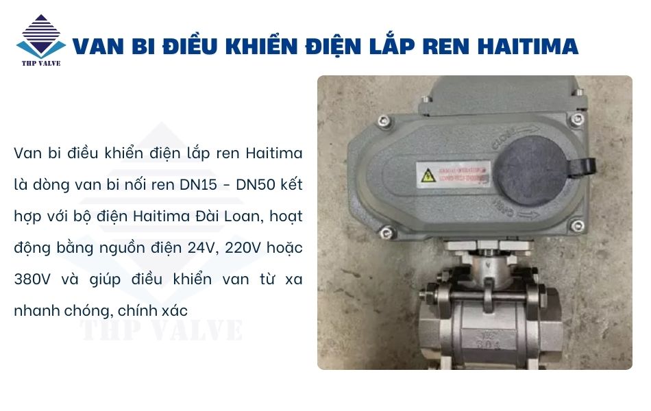 van bi điều khiển điện lắp ren haitima