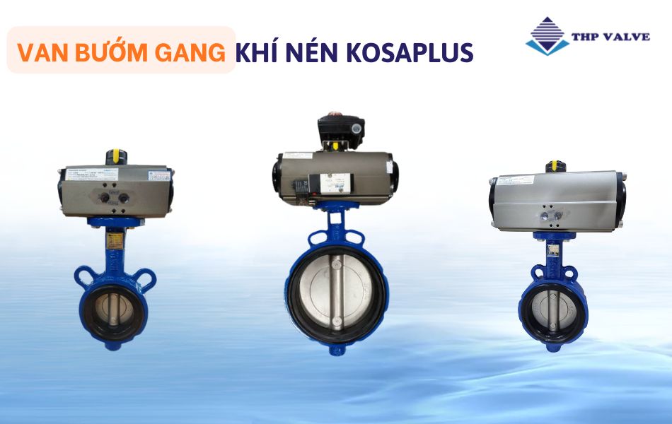 van bướm gang cánh inox điều khiển khí nén kosaplus