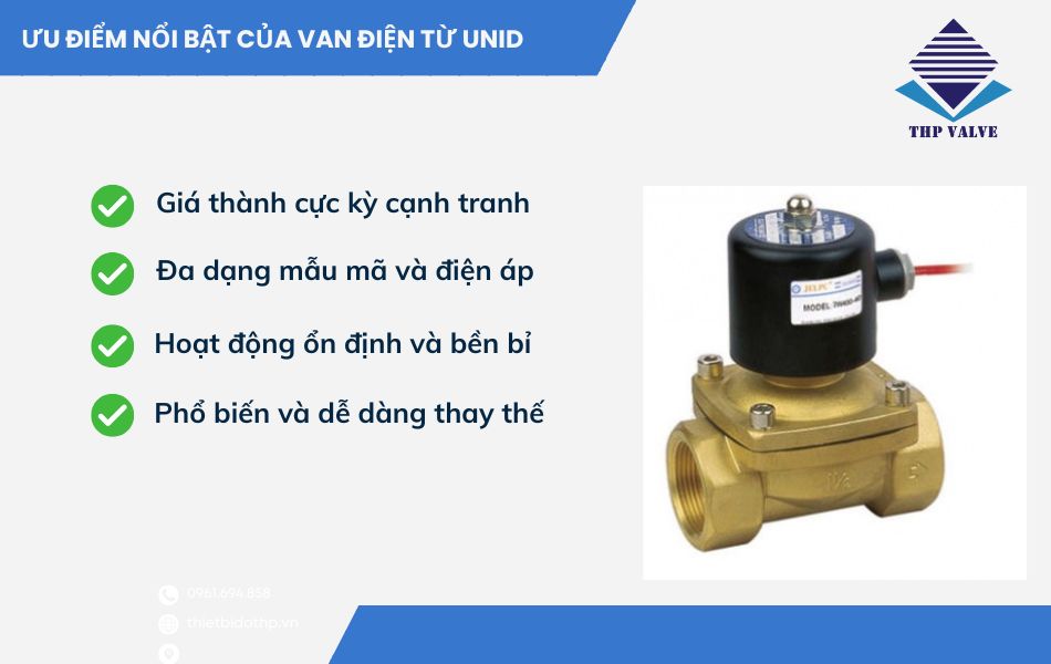 ưu điểm van điện từ unid