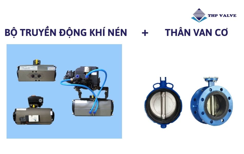 cấu tạo van bướm gang điều khiển khí nén hàn quốc