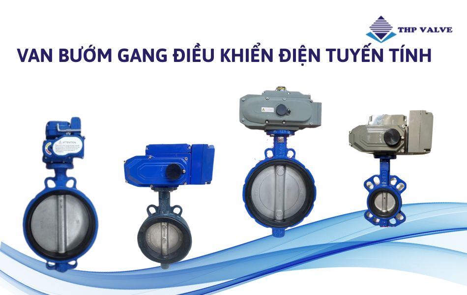van bướm gang điều khiển điện tuyến tính