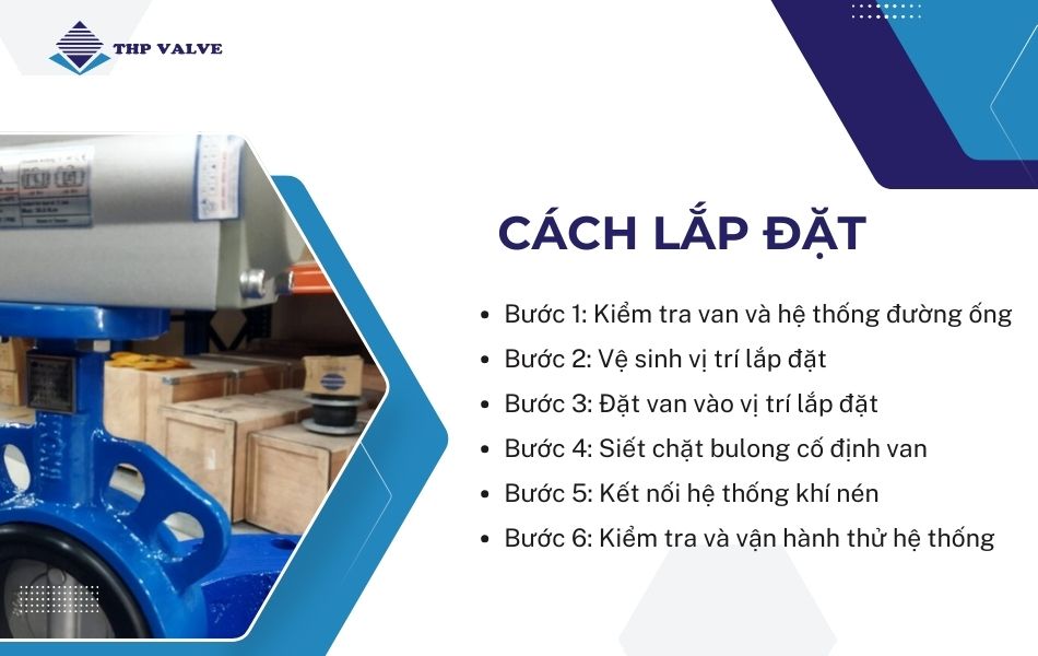 cách lắp van bướm điều khiển khí nén haitima
