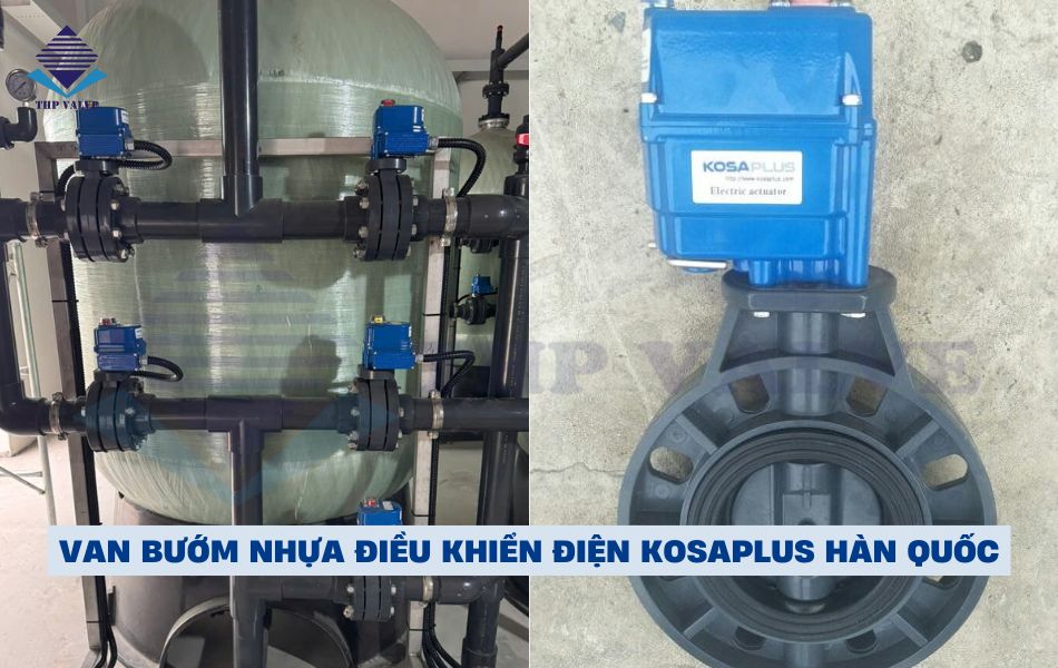 van bướm nhựa điều khiển điện kosaplus hàn quốc