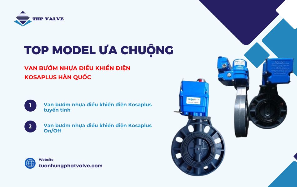 top van bướm nhựa điều khiển điện kosaplus hàn quốc