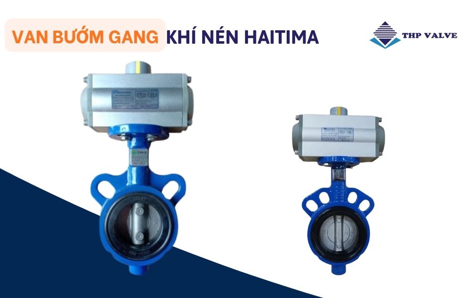 van bướm gang cánh inox điều khiển khí nén haitima