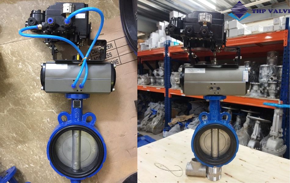 van bướm gang khí nén tuyến tính