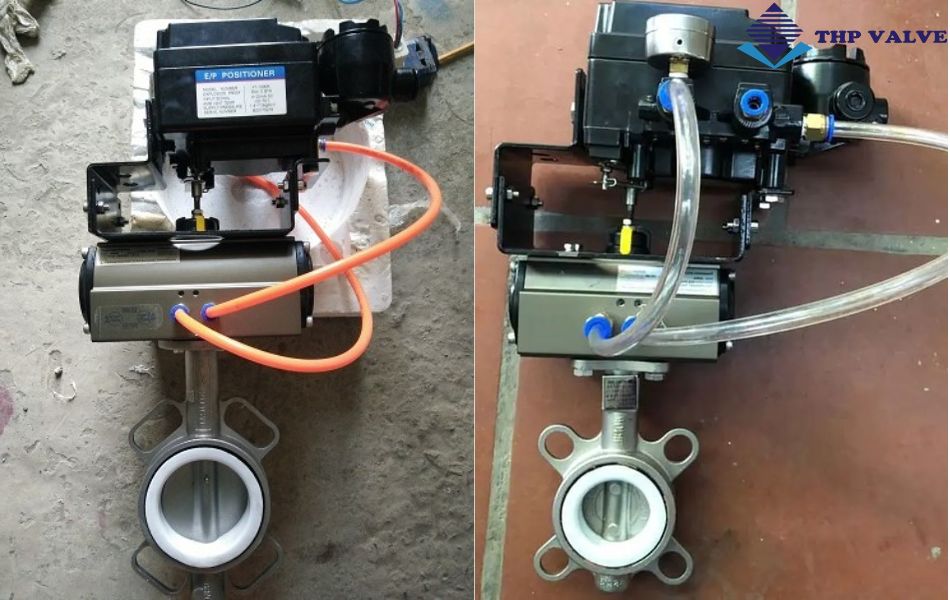 van bướm inox điều khiển khí nén tuyến tính