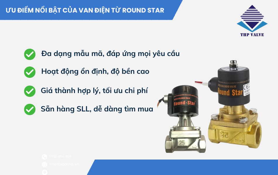 ưu điểm nổi bật van điện từ round star