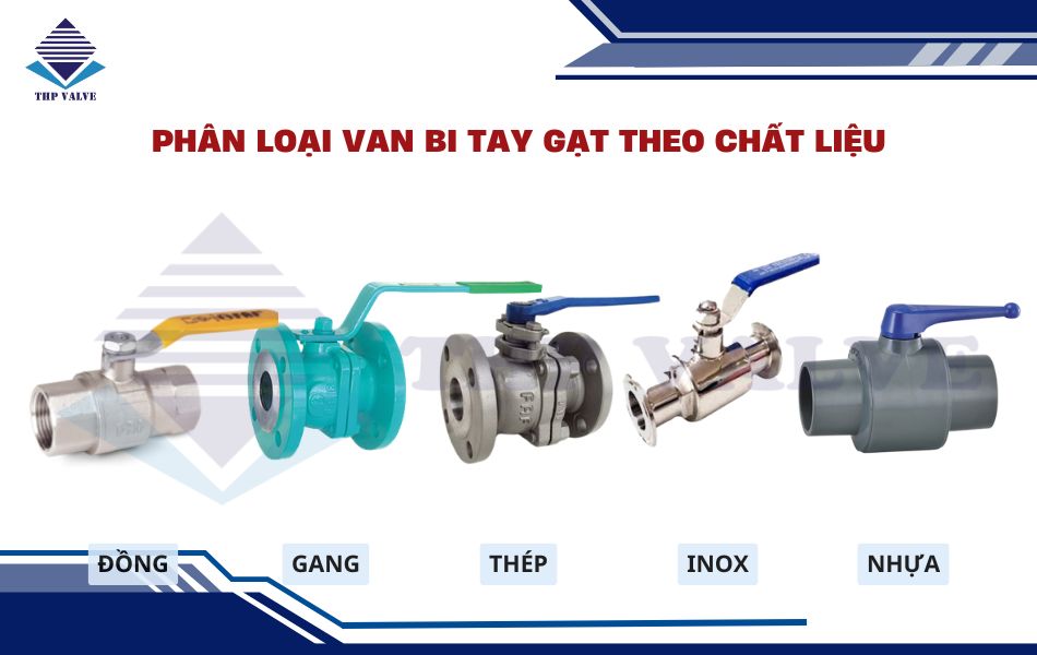 phân loại van bi tay gạt theo chất liệu