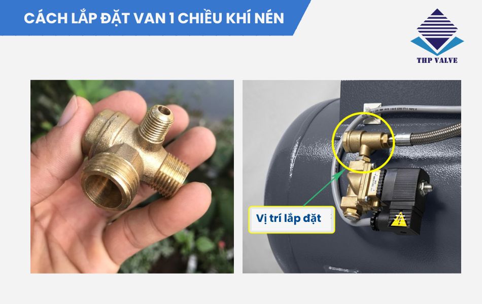 cách lắp đặt van 1 chiều khí nén
