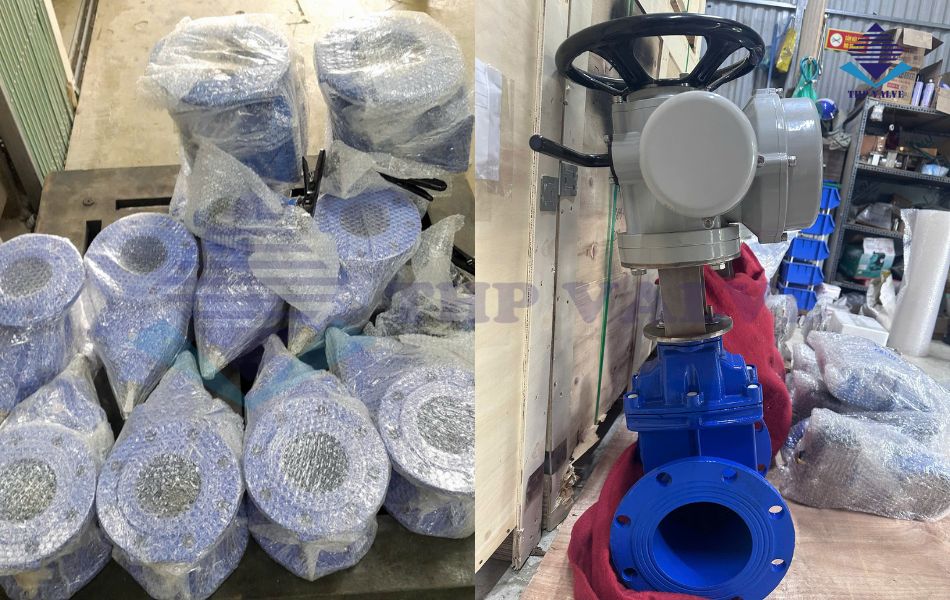 hình ảnh thực tế van cổng mặt bích tại kho tuấn hưng phát valve