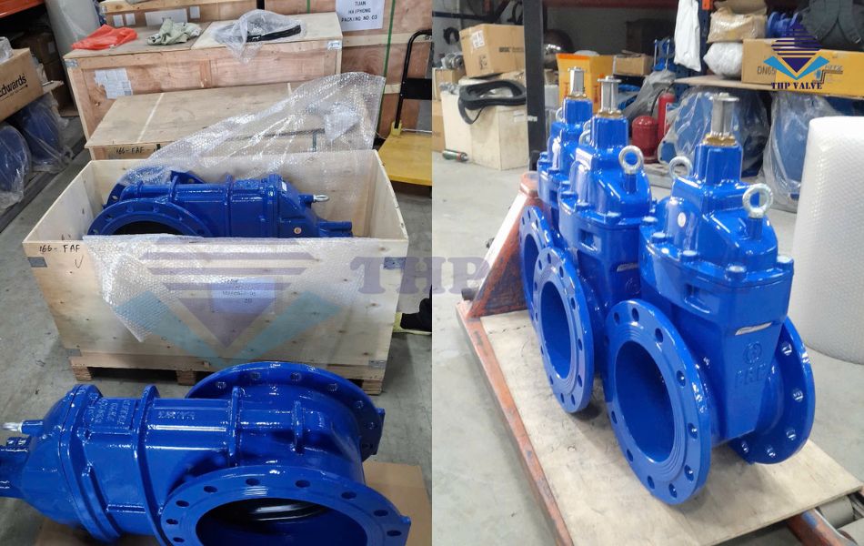 hình ảnh thực tế van cổng mặt bích tại kho tuấn hưng phát valve