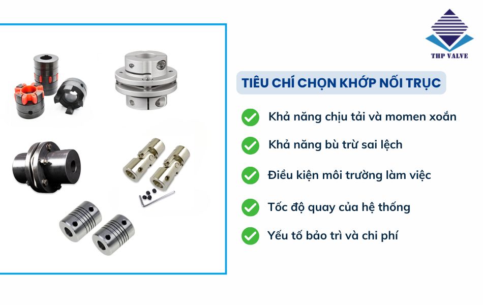 tiêu chí lựa chọn khớp nối trục