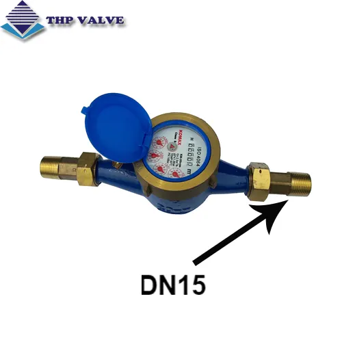 Kích thước đồng hồ nước DN15 khá nhỏ nên được trang bị đầu nối ren