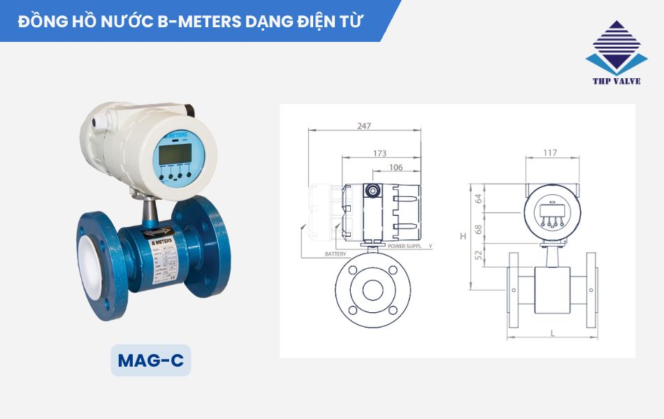 Đồng hồ nước B-meters dạng điện từ