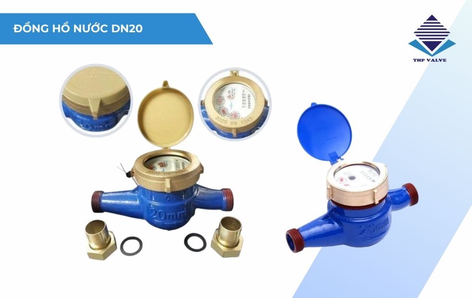 kích thước đồng hồ nước dn20