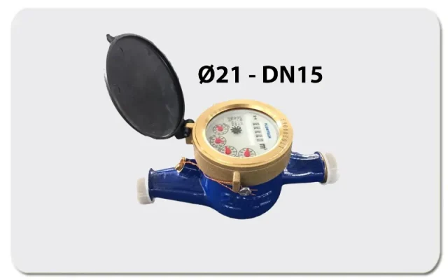 Đồng hồ nước Dn15 có thiết kế nhỏ với mặt ren kết nối kiểu xoắn ốc