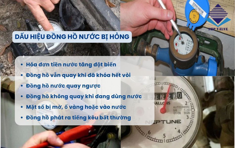 một số dấu hiệu đồng hồ nước bị hỏng