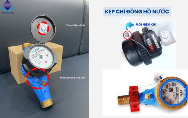 kẹp chì đồng hồ nước