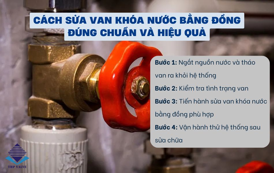 các bước sửa van khóa nước bằng đồng