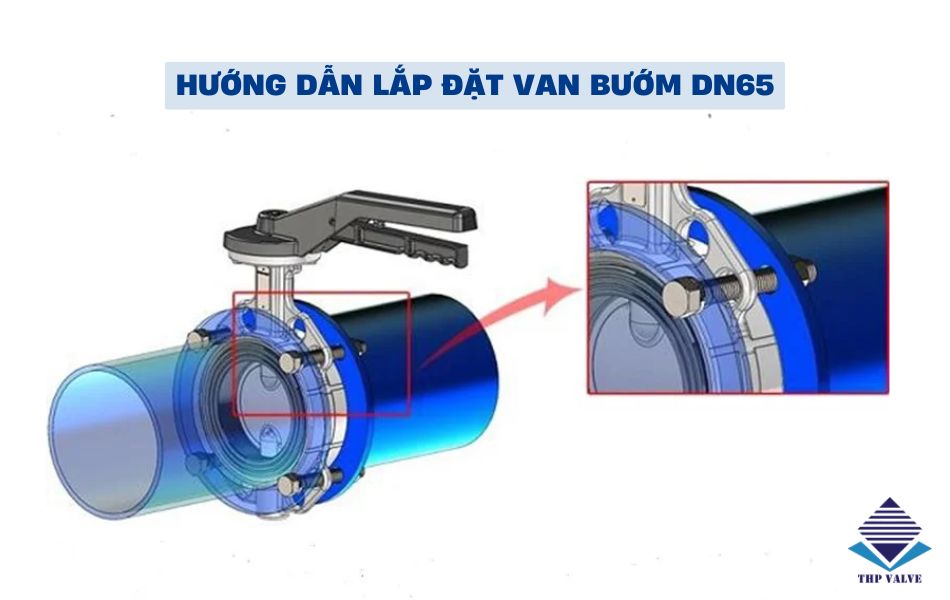 cách lắp đặt van bướm dn65 chuẩn