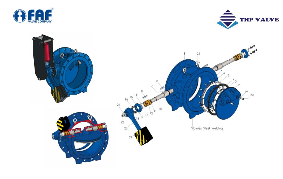 Cấu tạo van một chiều đối trọng có phanh thủy lực FAF 2280D