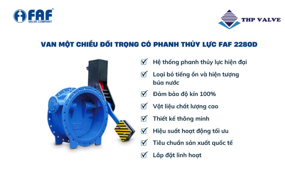 ưu điểm van một chiều đối trọng có phanh thủy lực faf 2280d