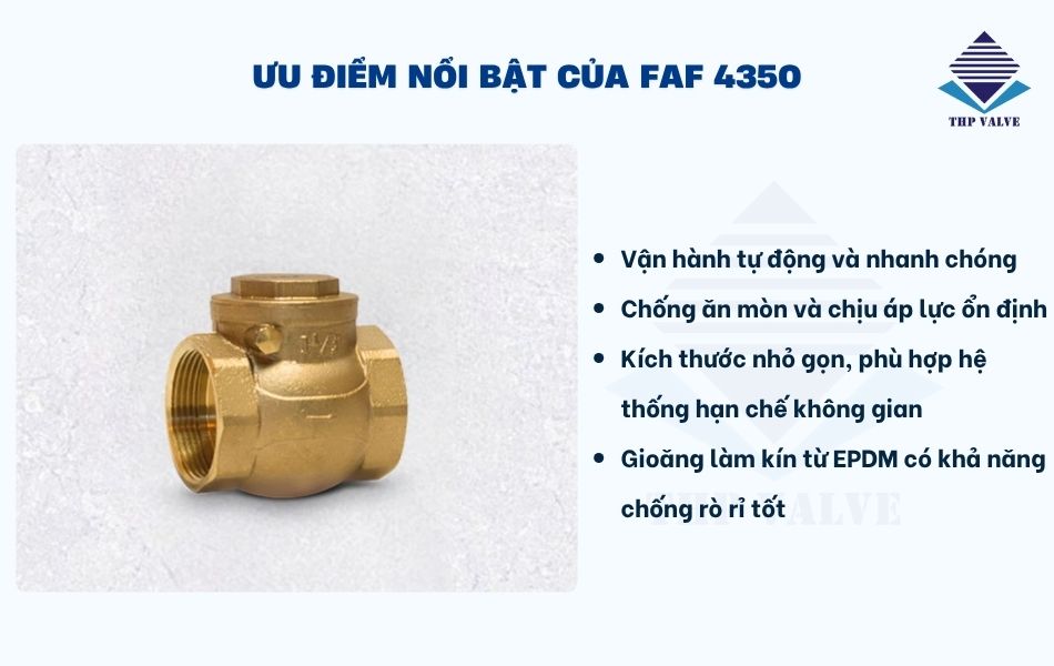 ưu điểm van một chiều lá lật nối ren faf 4350