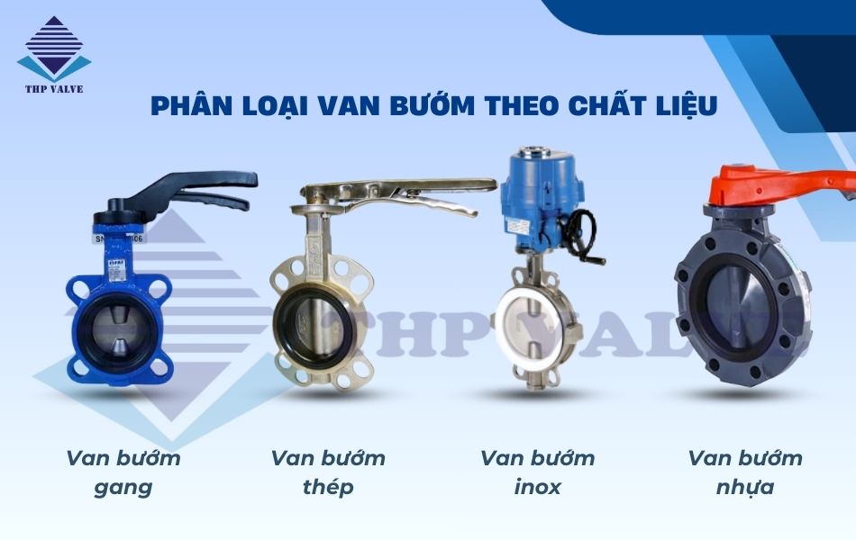 phân loại van bướm theo chất liệu